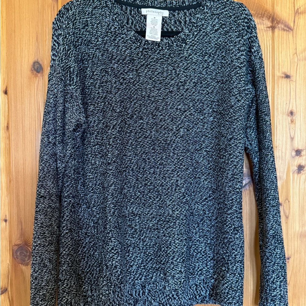 Philosophy Blackbird and Ivory Knit Top